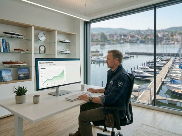 Lückenloser Finanzabgleich und nahtloser Datenexport über die integrierte Schnittstelle zum Steuerberater für Häfen.
